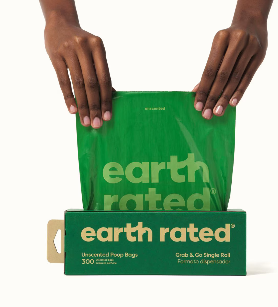 Earth Rated Dog Poop Bags, Thick Grab & Go Single Roll, Unscented, 300 Bags