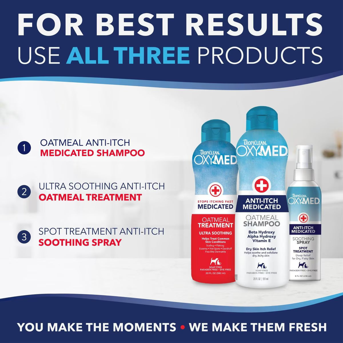 TropiClean OxyMed Medicated Anti-Itch Dog Shampoo, 20-fl oz bottle