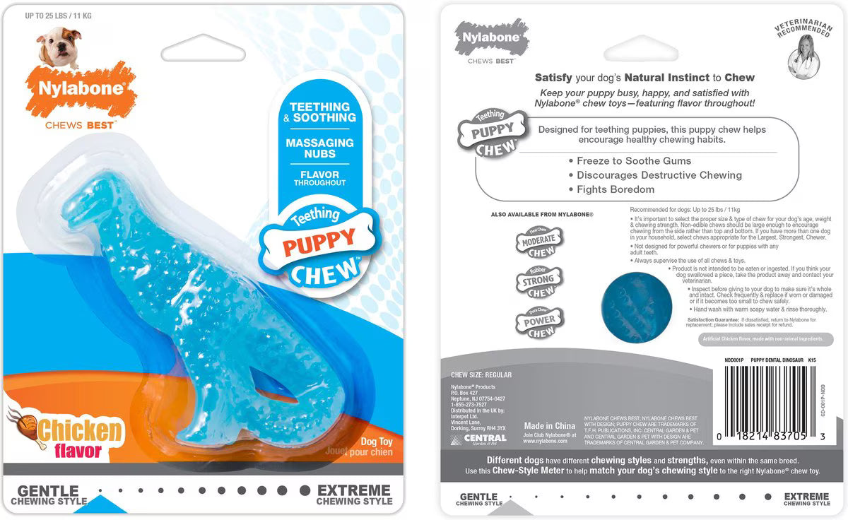 Nylabone Puppy Starter Pack Chew Toys & Treat Variety, Small, 6 count