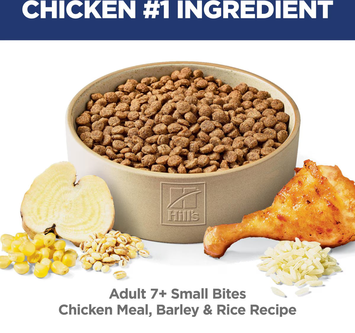 Hill's Science Diet Senior Adult 7+ Small Bites Chicken Meal, Barley & Rice Recipe Dry Dog Food, 15-lb bag