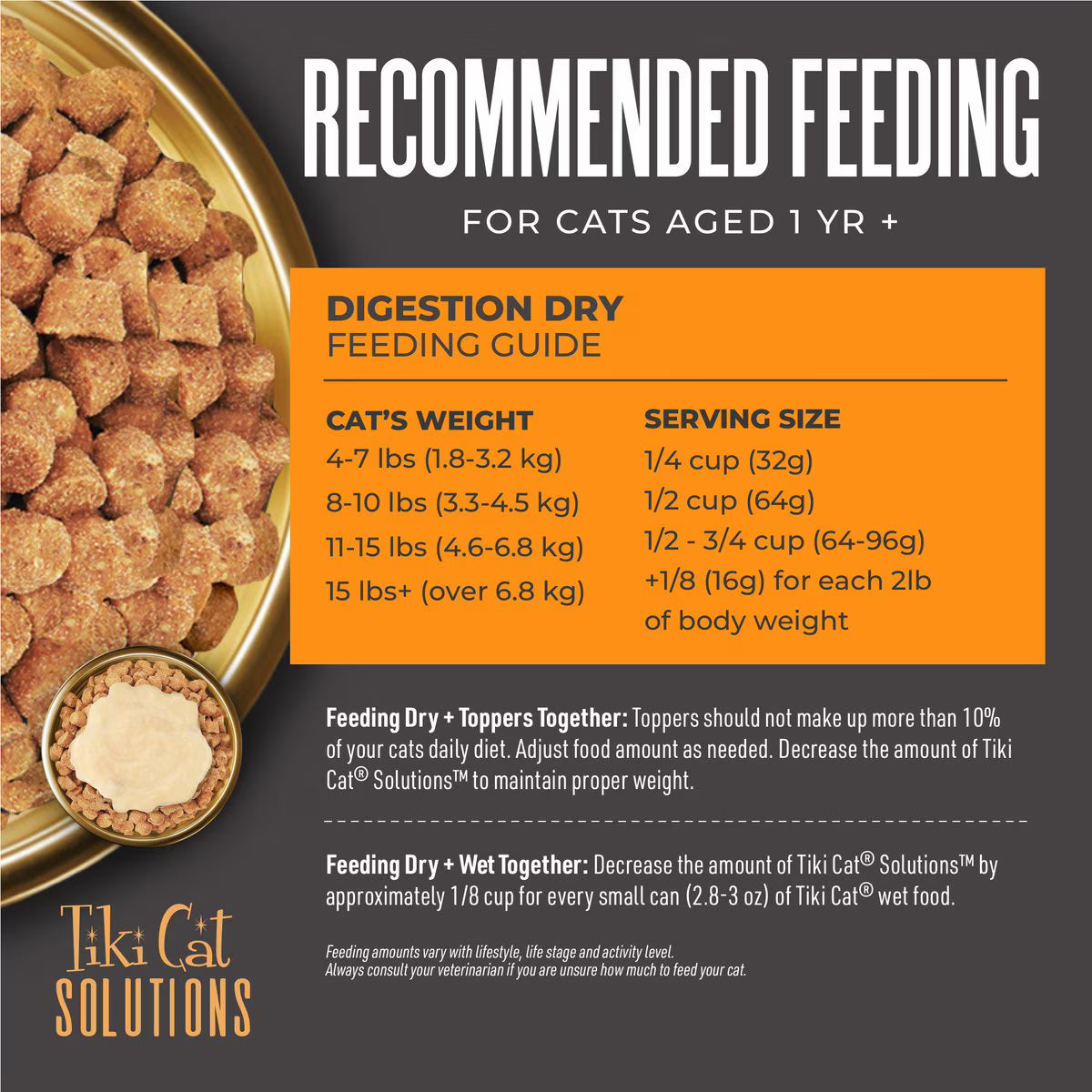 Tiki Cat Solutions Digestion Lamb & Egg Grain-Free Dry Cat Food, 2.8-lb bag