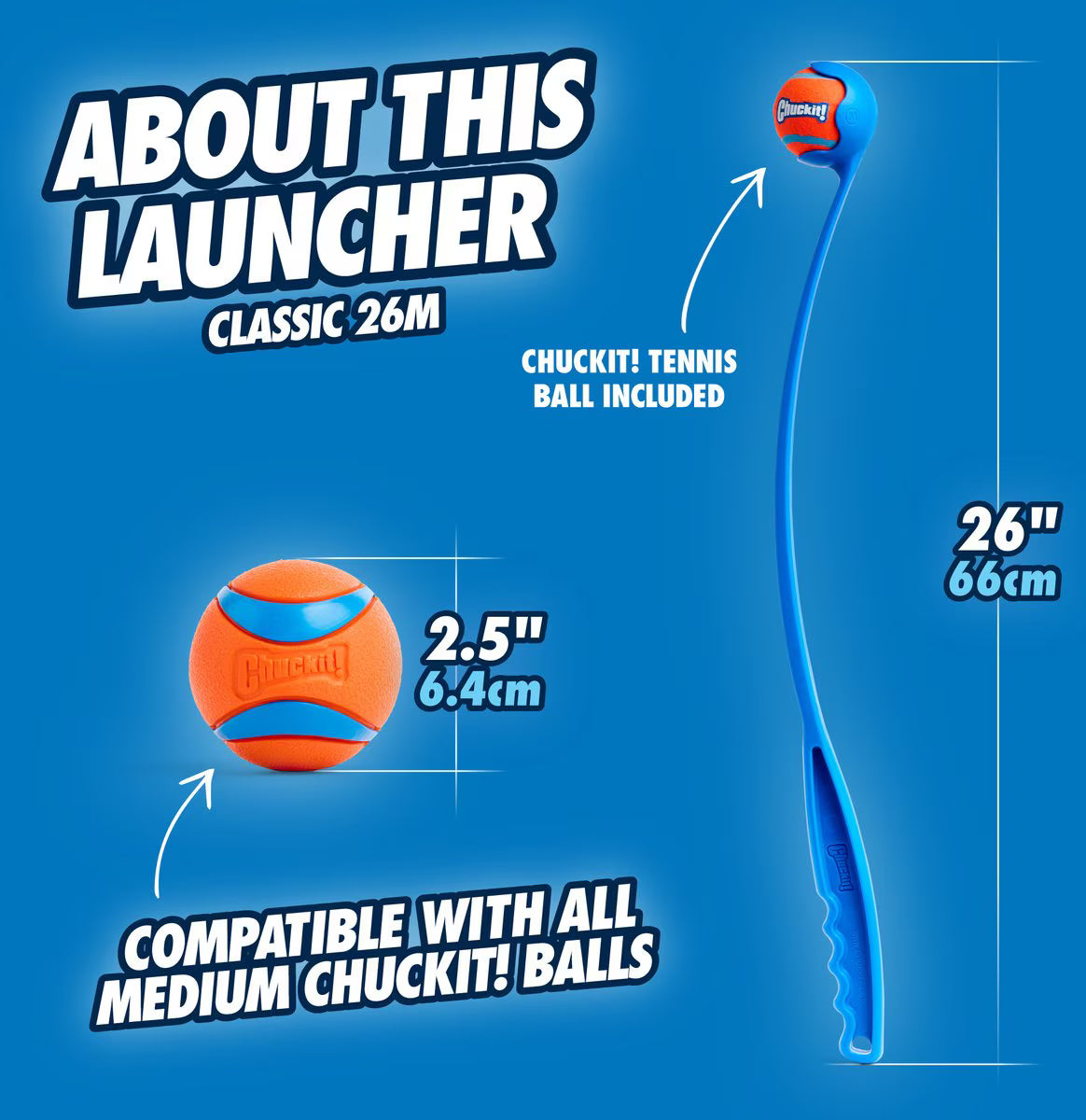 Chuckit! Classic Ball Launcher Dog Toy, Blue