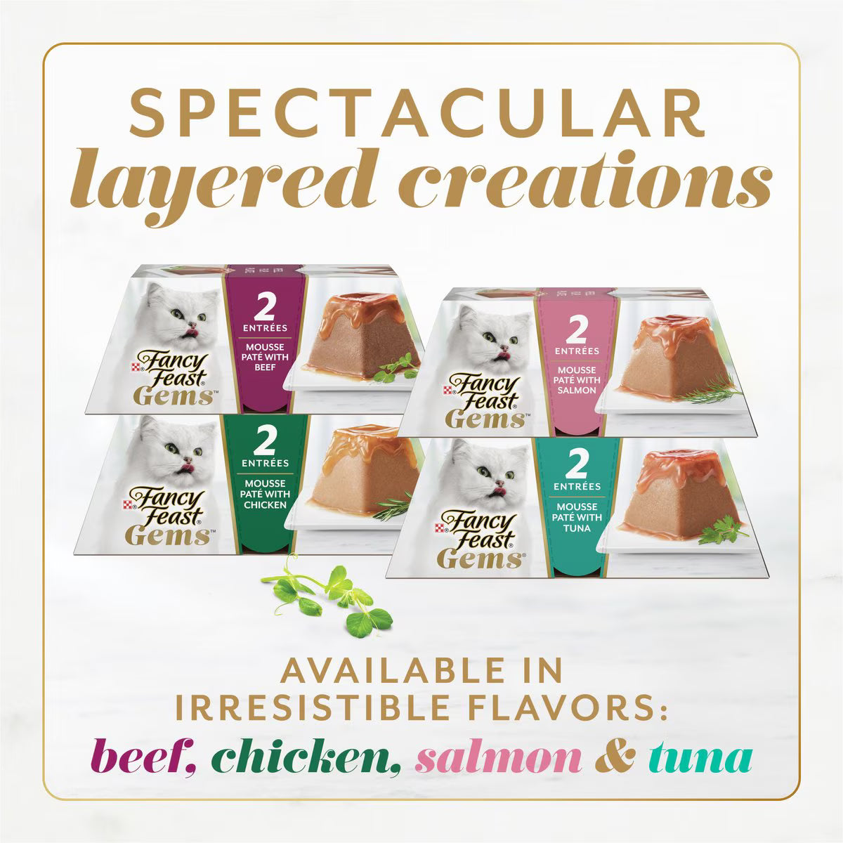 Fancy Feast Gems Mousse Beef & a Halo of Savory Gravy Pate Wet Cat Food, 2-oz tray, 16 count