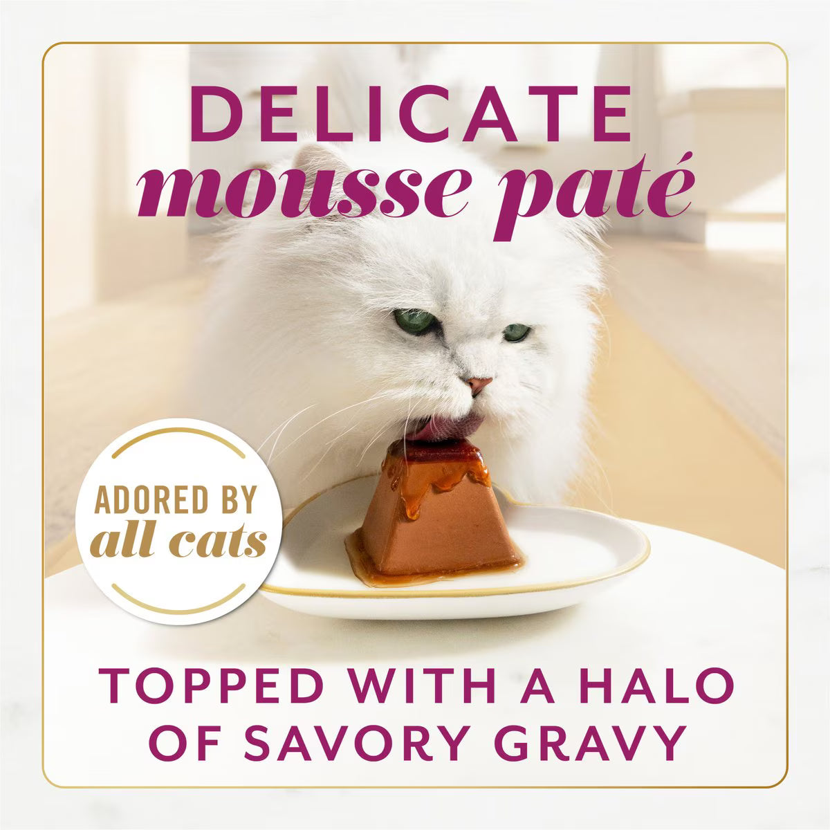 Fancy Feast Gems Mousse Beef & a Halo of Savory Gravy Pate Wet Cat Food, 2-oz tray, 16 count