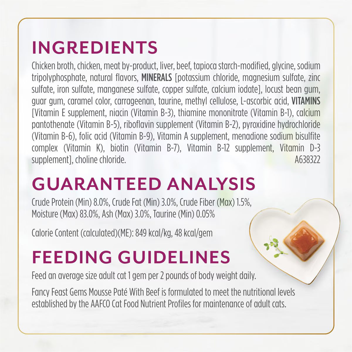 Fancy Feast Gems Mousse Beef & a Halo of Savory Gravy Pate Wet Cat Food, 2-oz tray, 16 count