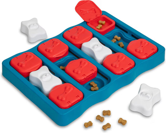 Nina Ottosson by Outward Hound Brick Puzzle Game Dog Toy, Blue & Red