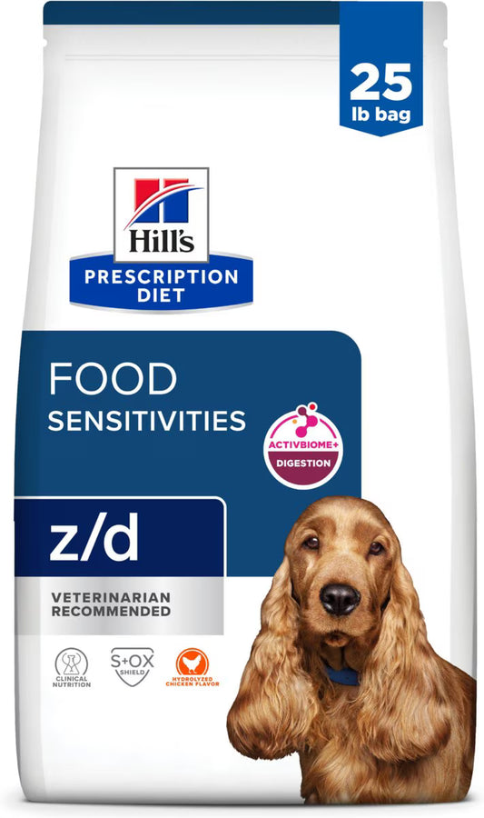 Hill's Prescription Diet z/d Skin & Food Sensitivities Hydrolyzed Chicken Flavor Dry Dog Food, 25-lb bag