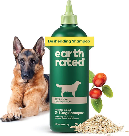Earth Rated 3-in-1 Deshedding Dog Shampoo & Conditioner, White Tea & Basil Scent, 16-fl oz bottle