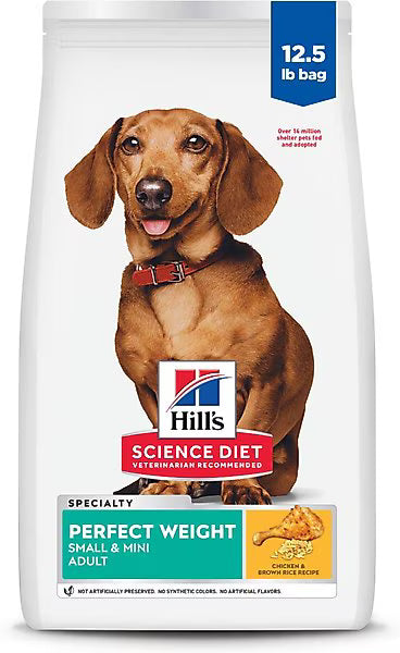 Hill's Science Diet Adult Perfect Weight Management Small Breed & Mini Breed Chicken Recipe Dry Dog Food, 12.5-lb bag
