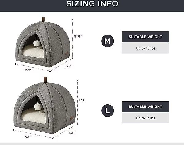 Bedsure 2-in-1 Cat Cave Bed – Convertible Covered & Open Pet Bed for Cats , Cozy Indoor Hideaway