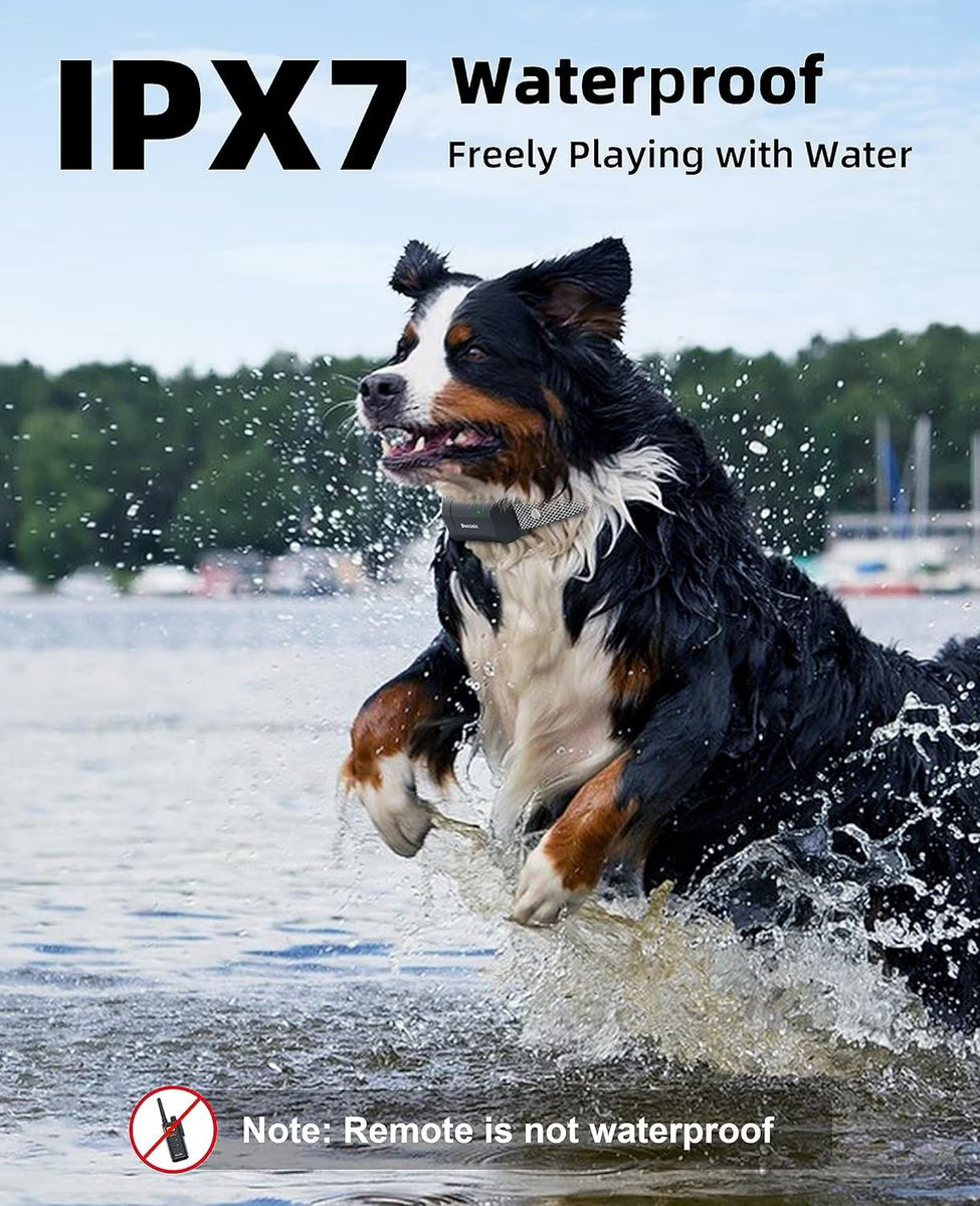 Bousnic 4000FT Extra Long Remote Range Waterproof Rechargeable Electronic Training Dog Collar, Grey