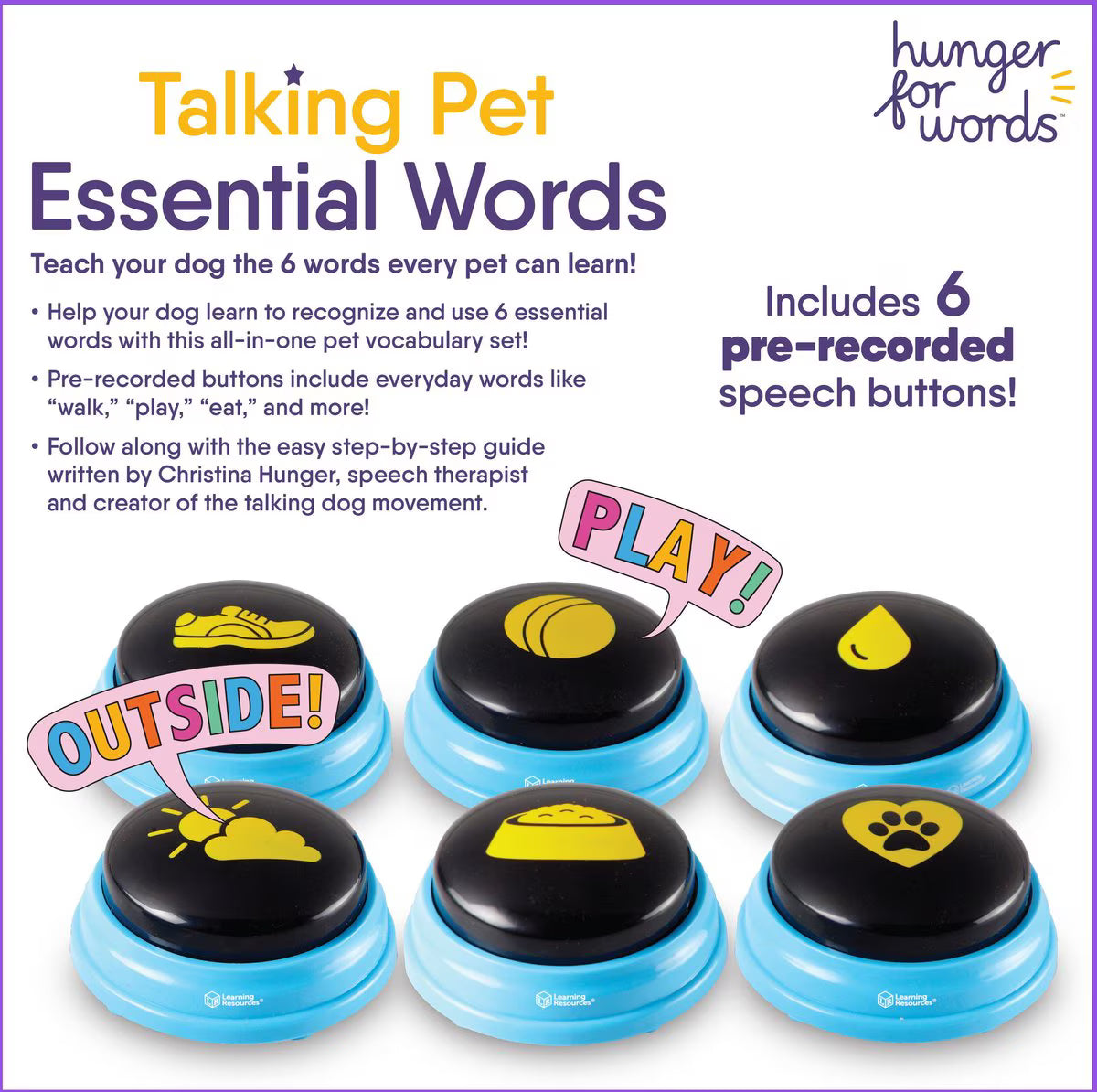 Hunger for Words Talking Pet Essential Words Dog Toy