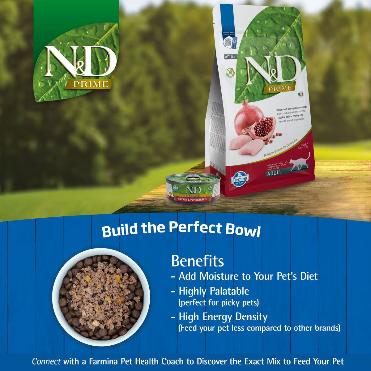 Farmina N&D Prime Chicken & Pomegranate Recipe Neutered Adult Cat Dry Food, 11-lb bag