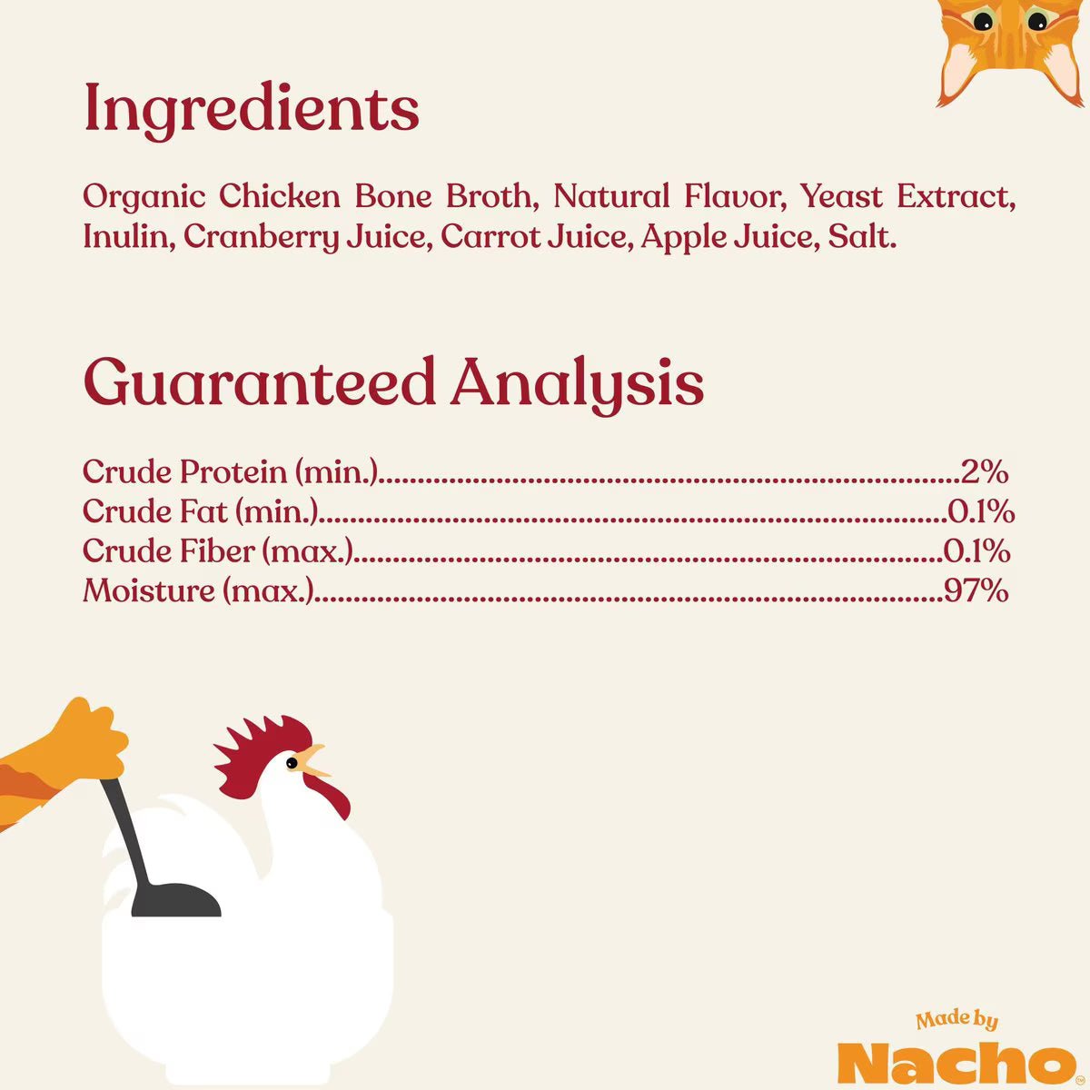 Made by Nacho Chicken Bone Broth Grain- Free Wet Cat Food Topper, 11-oz carton