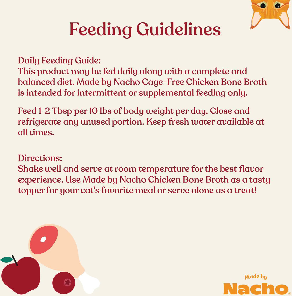 Made by Nacho Chicken Bone Broth Grain- Free Wet Cat Food Topper, 11-oz carton
