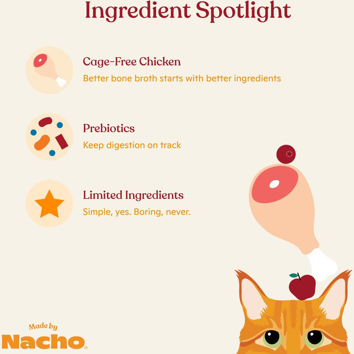 Made by Nacho Chicken Bone Broth Grain- Free Wet Cat Food Topper, 11-oz carton