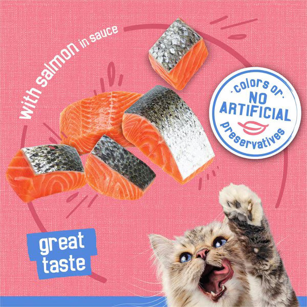 Friskies Savory Shreds with Salmon in Sauce Canned Cat Food, 5.5-oz, case of 24