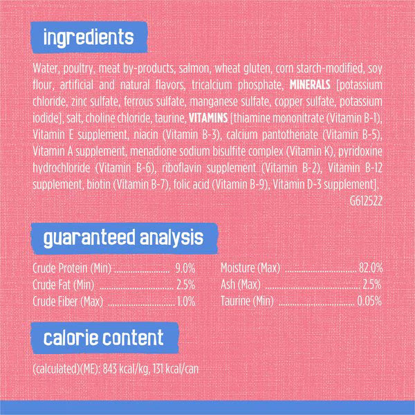 Friskies Savory Shreds with Salmon in Sauce Canned Cat Food, 5.5-oz, case of 24