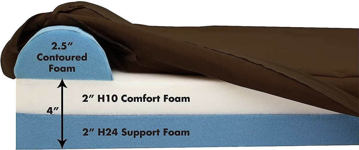 Big Barker Jr. Pillow Top with Headrest Orthopedic Dog Bed, Chocolate, Small