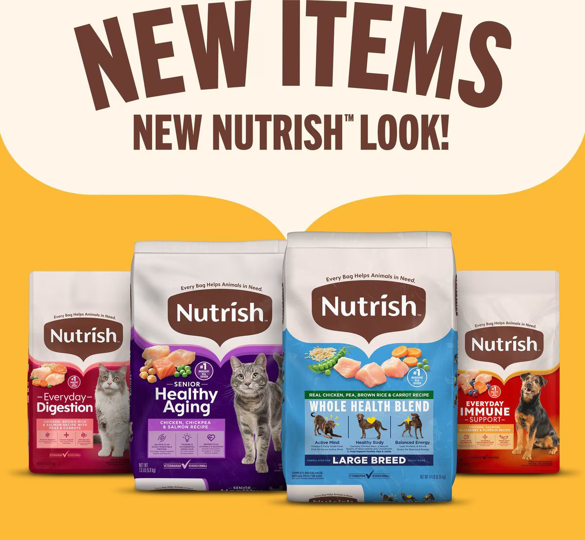 Nutrish Everyday Digestion Chicken, Brown Rice & Salmon Recipe with Peas & Carrots Dry Cat Food, 13-lb bag (Rachael Ray)