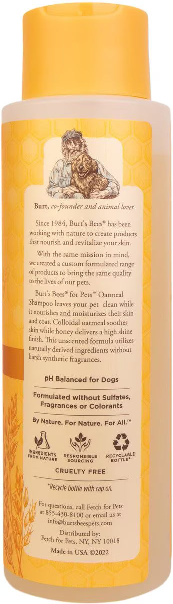 Burt's Bees Oatmeal with Colloidal Oat Flour & Honey Dog Shampoo, 16-fl oz bottle