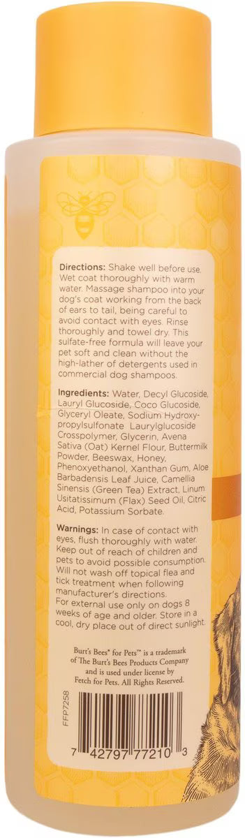 Burt's Bees Oatmeal with Colloidal Oat Flour & Honey Dog Shampoo, 16-fl oz bottle