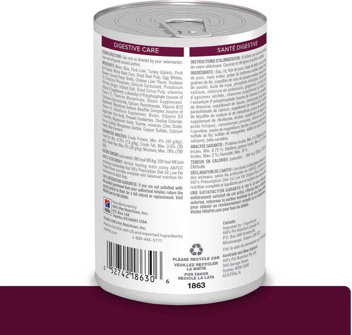 Hill's Prescription Diet i/d Digestive Care Low Fat Original Flavor Pate Wet Dog Food, 13-oz, case of 12