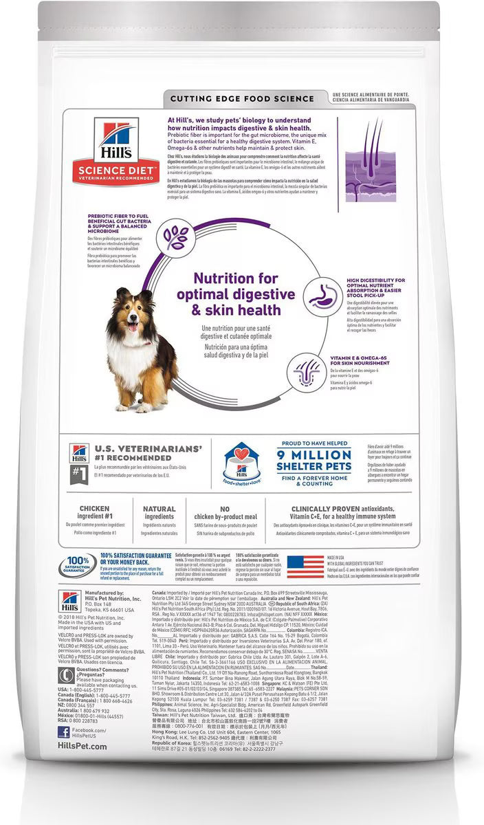 Hill's Science Diet Adult Sensitive Stomach & Sensitive Skin Chicken Recipe Dry Dog Food, 30-lb bag