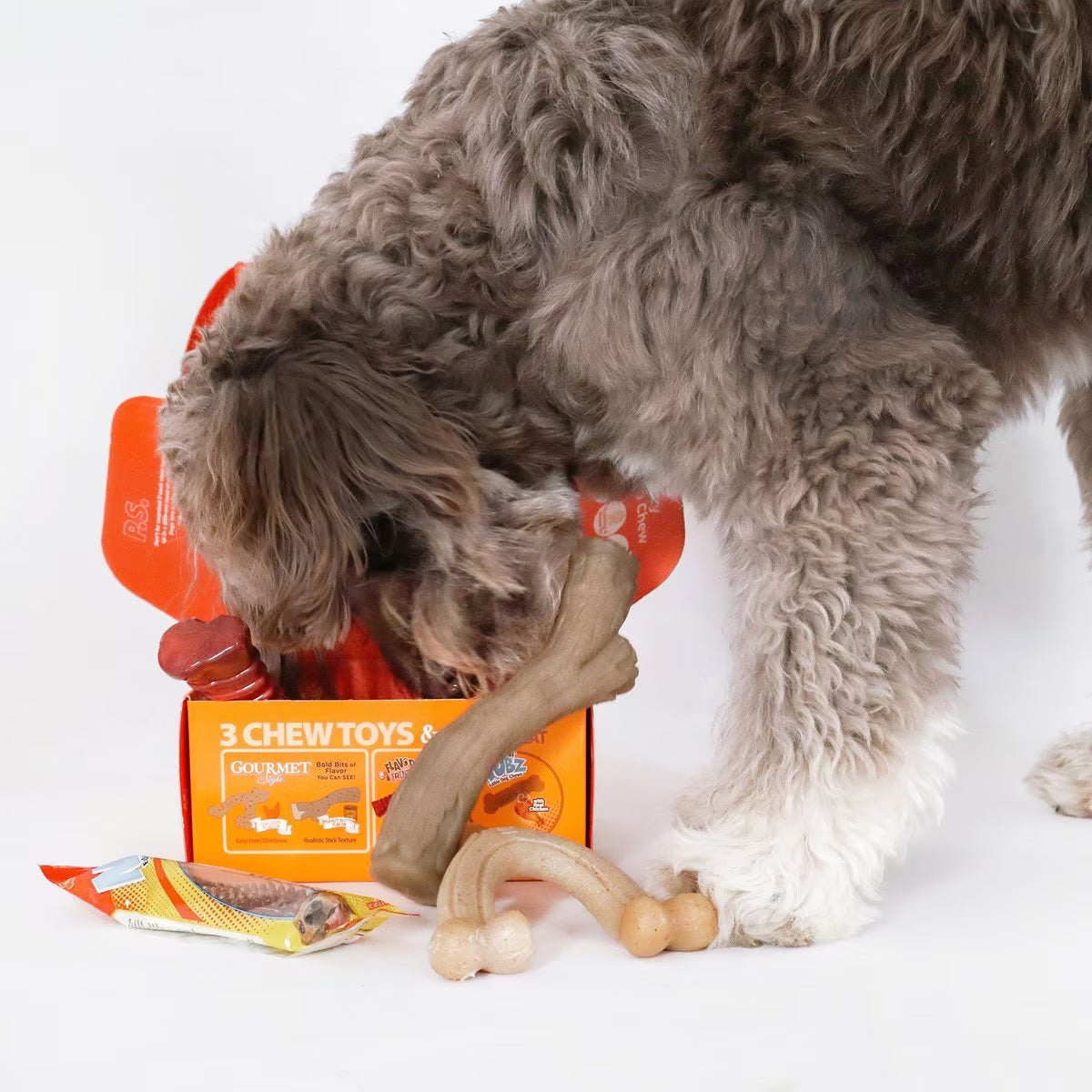 Nylabone The Box Chew Toy & Treat Gift Box for Large Dogs