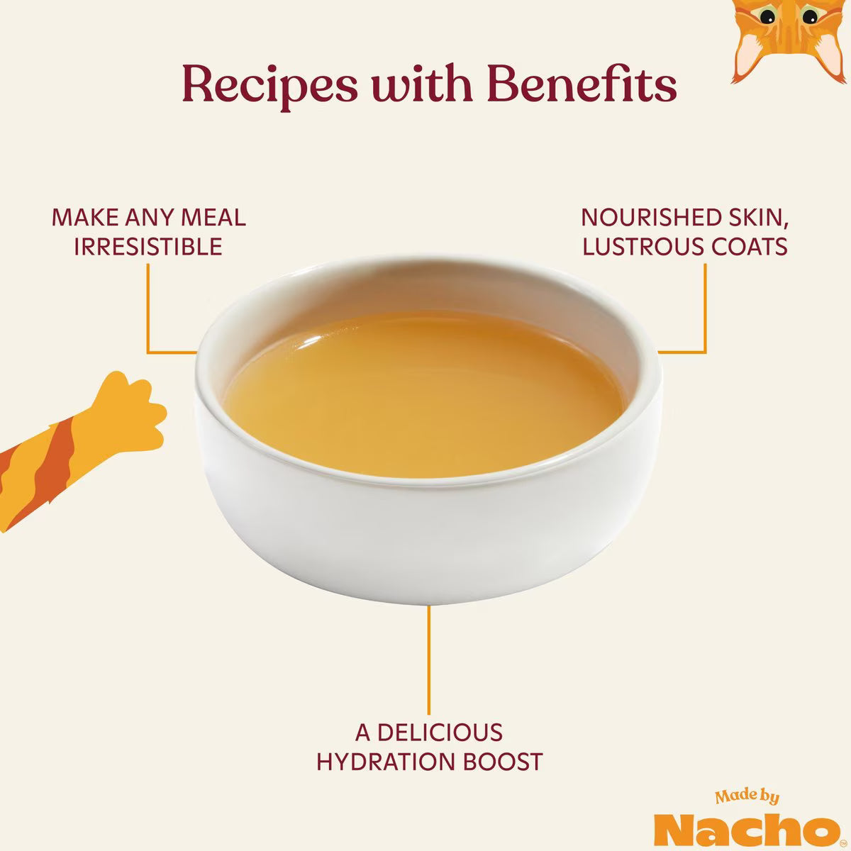Made by Nacho Turkey Bone Broth Grain- Free Wet Cat Food Topper, 11-oz carton