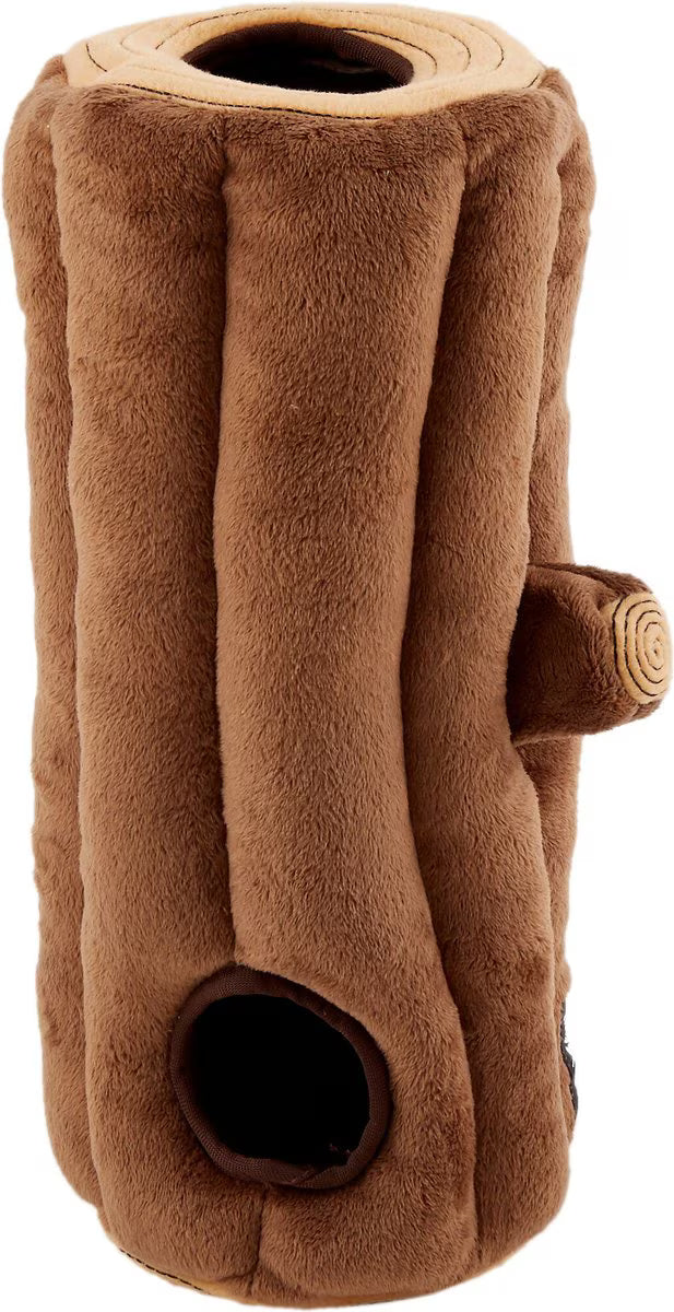 ZippyPaws Burrow Squeaky Hide & Seek Plush Dog Toy, Log & Chipmunks