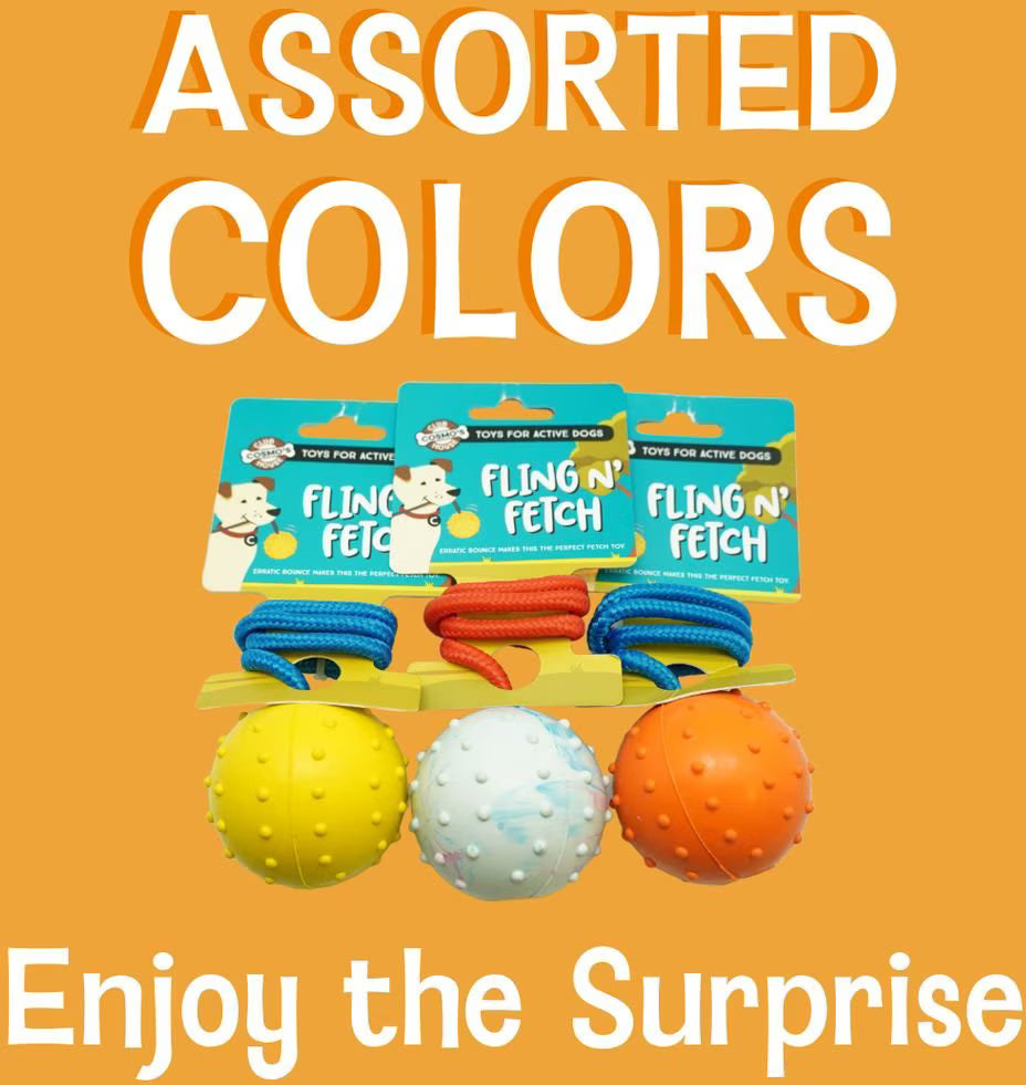Cosmo's Snack Shack Club House Fling N' Fetch Tough Rope Ball Dog Toy, 2.5-in