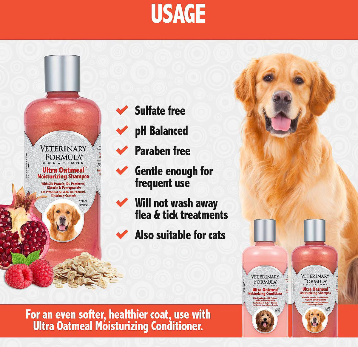 Veterinary Formula Smart Coat Complex Ultra Oatmeal Moisturizing Shampoo for Dogs, 17-fl oz bottle