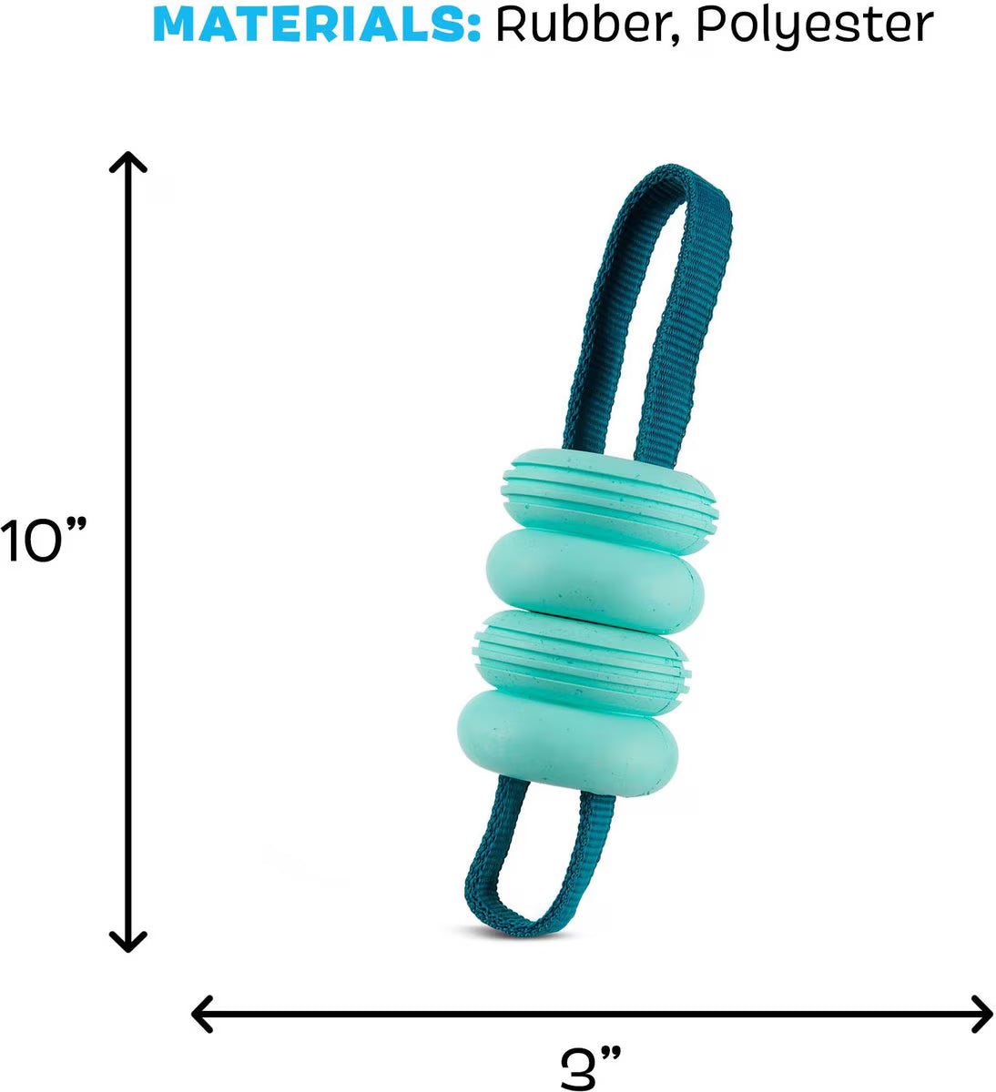 BARK Super Chewer Buoy Tug Floating Tough Dog Tug Toy, Teal