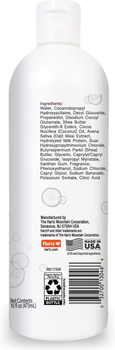 Hartz True Coat Curly or Wavy Detangles & Conditions with Oat Milk, Coconut Oil & Shea Butter Dog Shampoo, 16-fl oz bottle