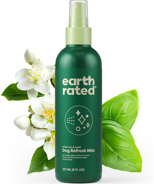 Earth Rated Deodorizing & Conditioning Refresh Mist for Dogs, White Tea & Basil Scent, 8-fl oz bottle