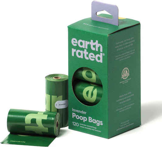 Earth Rated Dog Poop Bags, Refill Rolls, Lavender Scented, 120 count