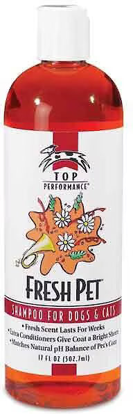 Top Performance Fresh Pet Shampoo for Dogs & Cats, Fresh Scent, 17-fl oz bottle