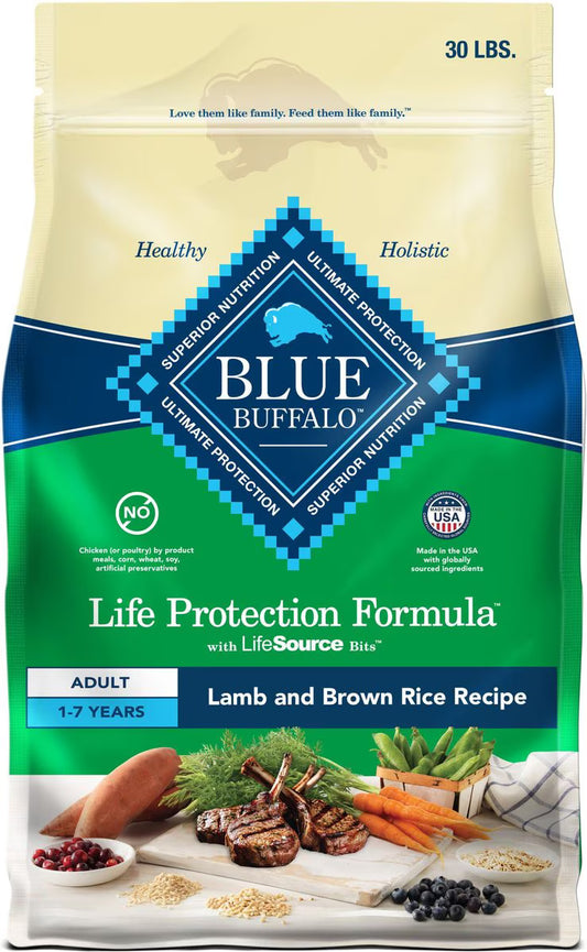 Blue Buffalo Life Protection Formula Adult Lamb & Brown Rice Recipe Dry Dog Food, 30-lb bag