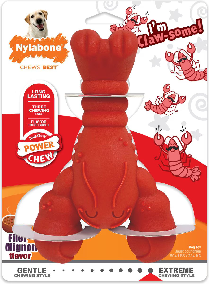Nylabone Power Chew Lobster Dog Toy, Red, X-Large