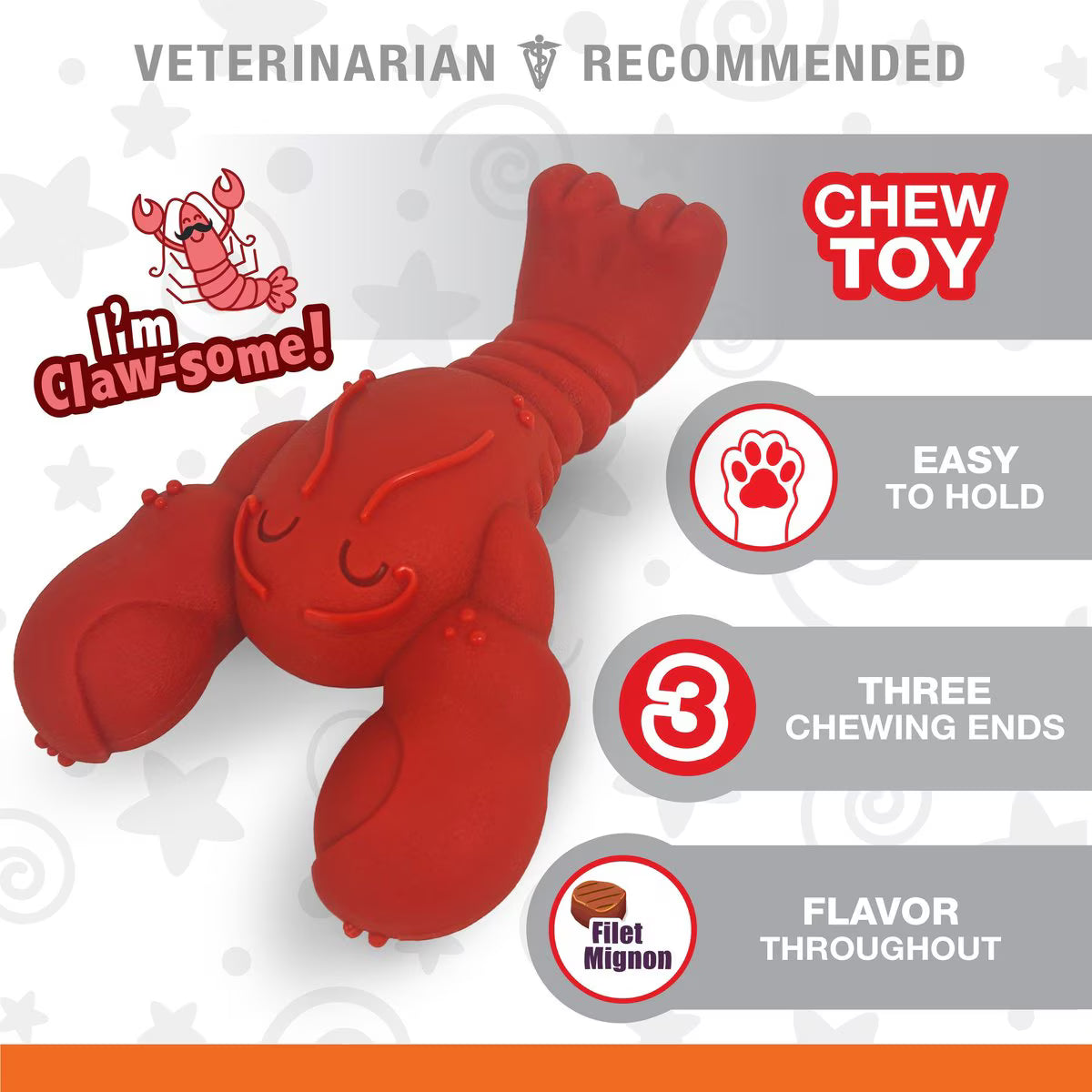 Nylabone Power Chew Lobster Dog Toy, Red, X-Large