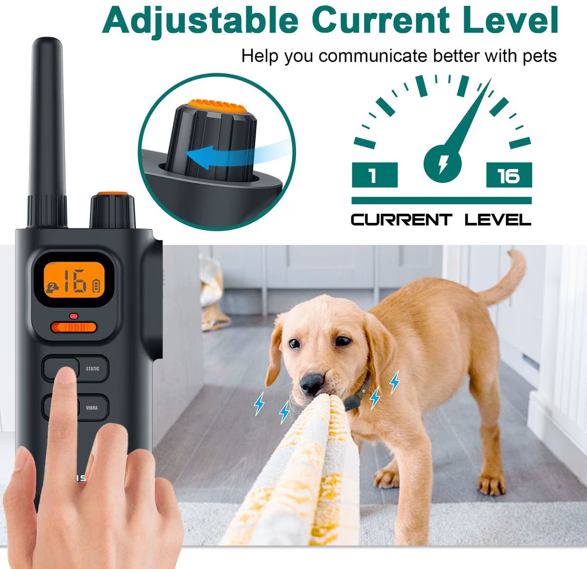 Bousnic 4000FT Extra Long Remote Range Waterproof Rechargeable Electronic Training Dog Collar, Grey