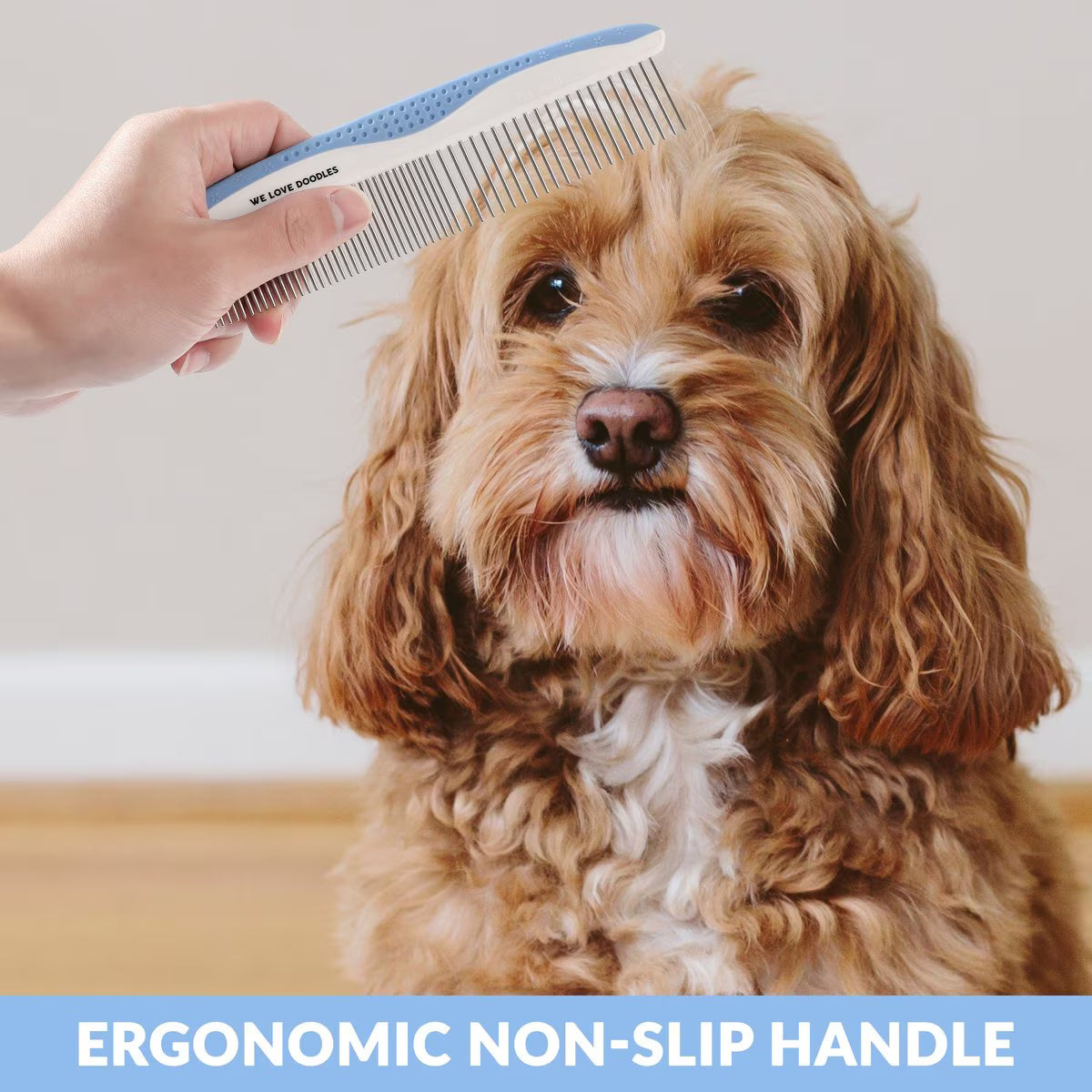 We Love Doodles Metal Dog Grooming Combs, 2 count, Blue