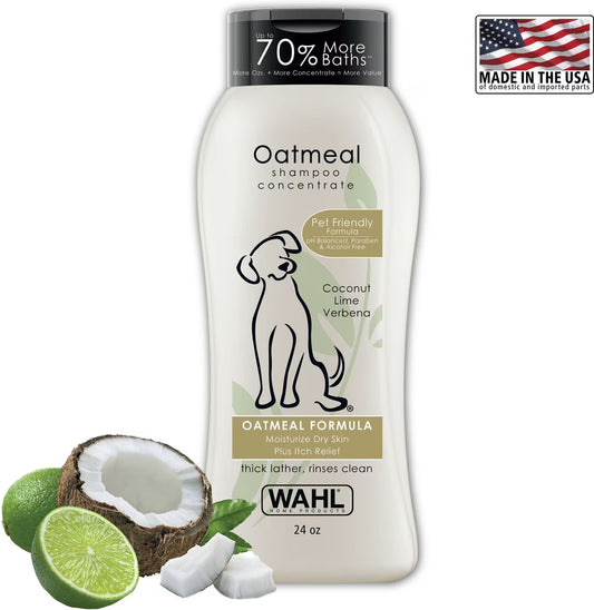 Wahl Oatmeal Formula Dog Shampoo, Coconut Lime Verbena Scent, 24-fl oz bottle