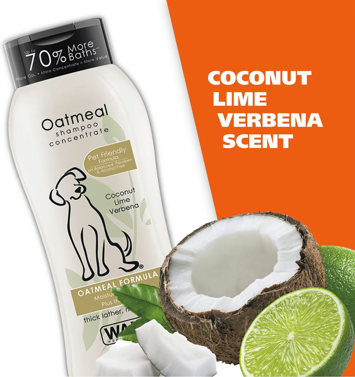 Wahl Oatmeal Formula Dog Shampoo, Coconut Lime Verbena Scent, 24-fl oz bottle