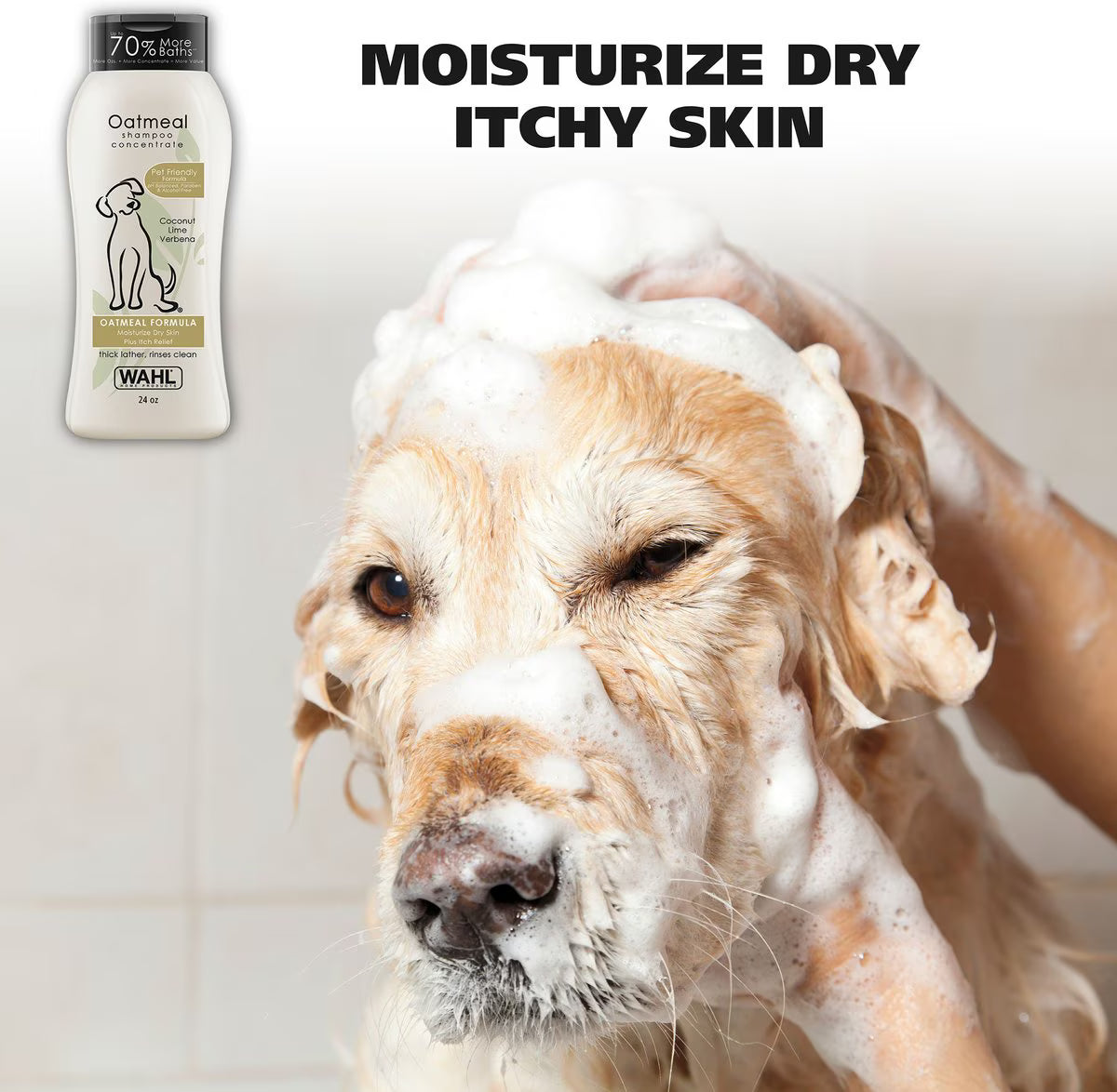 Wahl Oatmeal Formula Dog Shampoo, Coconut Lime Verbena Scent, 24-fl oz bottle