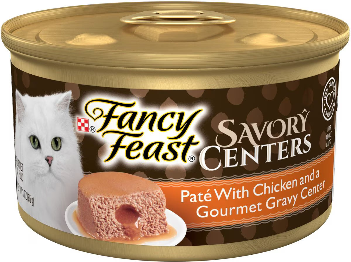 Fancy Feast Savory Centers Chicken Canned Cat Food, 3-oz, case of 24