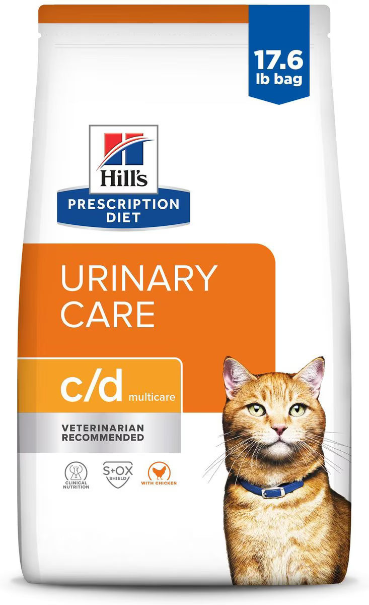 Urinary Tract Health Hill's Prescription Diet c/d Multicare Urinary Care with Chicken Dry Cat Food, 17.6-lb bag
